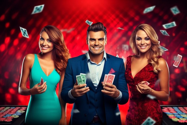 Meja Caribbean Stud Poker live dealer di studio subur win